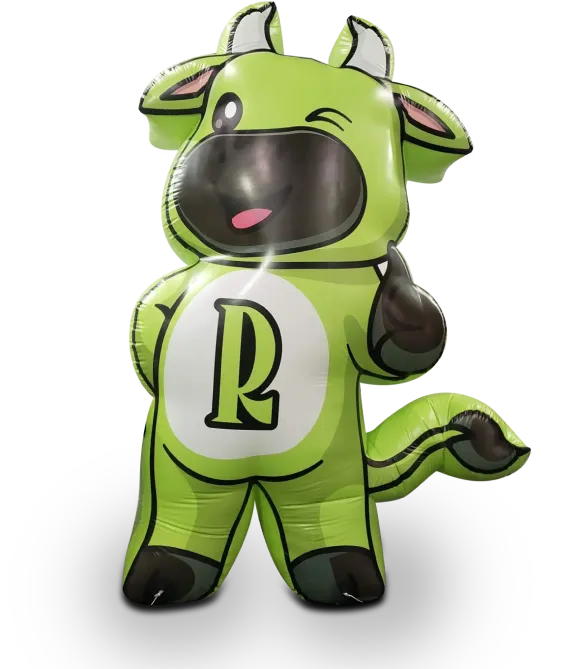 Inflável Tridmensional Mascote Vaca 3D Mídia Balões
