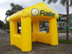 Stand Inflável para Eventos Amarelo 3D Mídias Balões Foxter